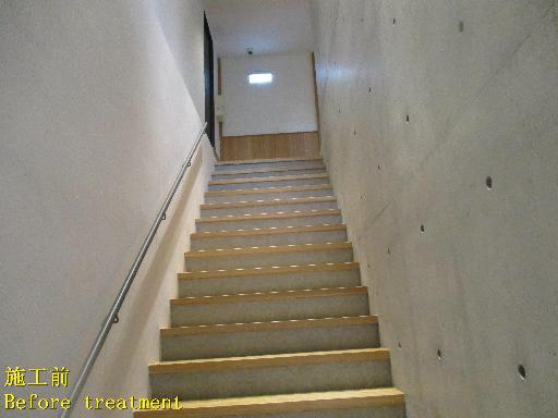 1402 佛堂 楼梯 防滑涂料 原木地板 止滑防滑施工工程 相片